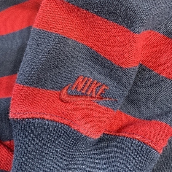 Vintage Nike Striped Sweatshirt Navy & Red Size Large Y2K - Picture 6 of 8